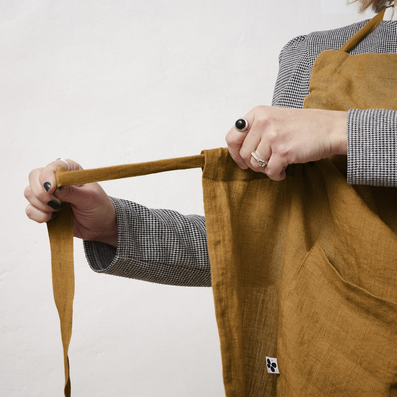 Tablier Ajustable - Lin Lavé - Soline - Caramel