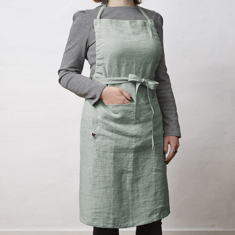 Tablier Ajustable - Lin Lavé - Soline - Eucalyptus