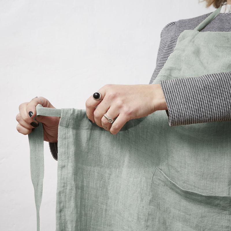 Tablier Ajustable - Lin Lavé - Soline - Eucalyptus