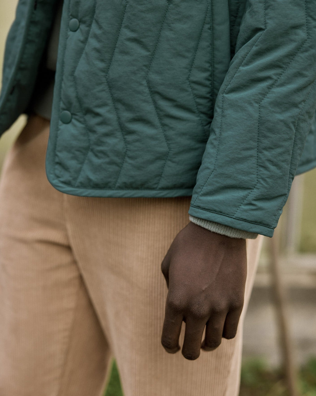 Veste Matelassée Vert Clair Grisé