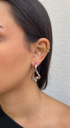 Leaf X Hoop Earrings