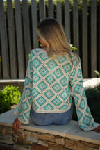 Blouse En Crochet Fidji - Bleue