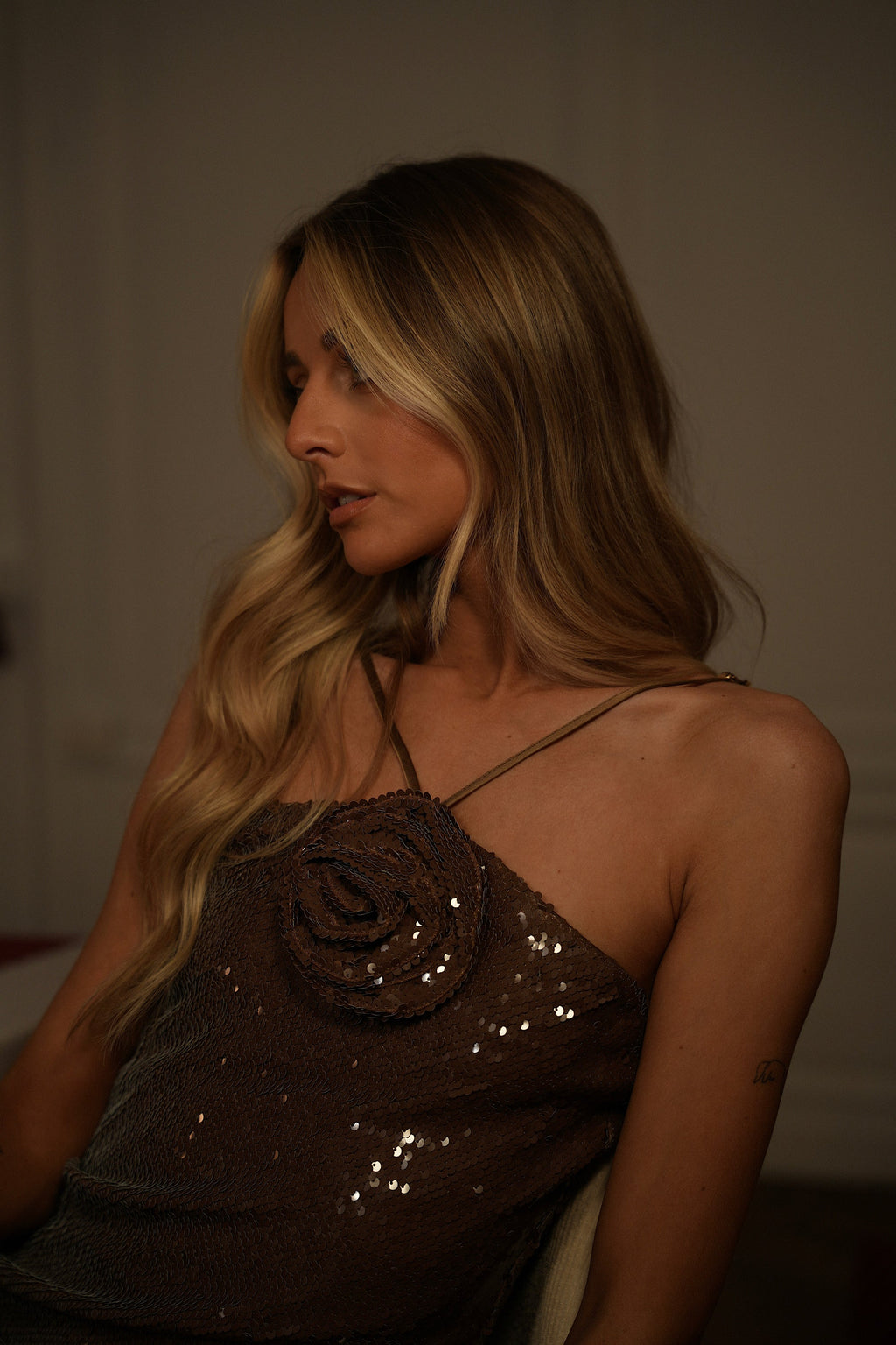 Dora Taupe - Vestido de lentejuelas