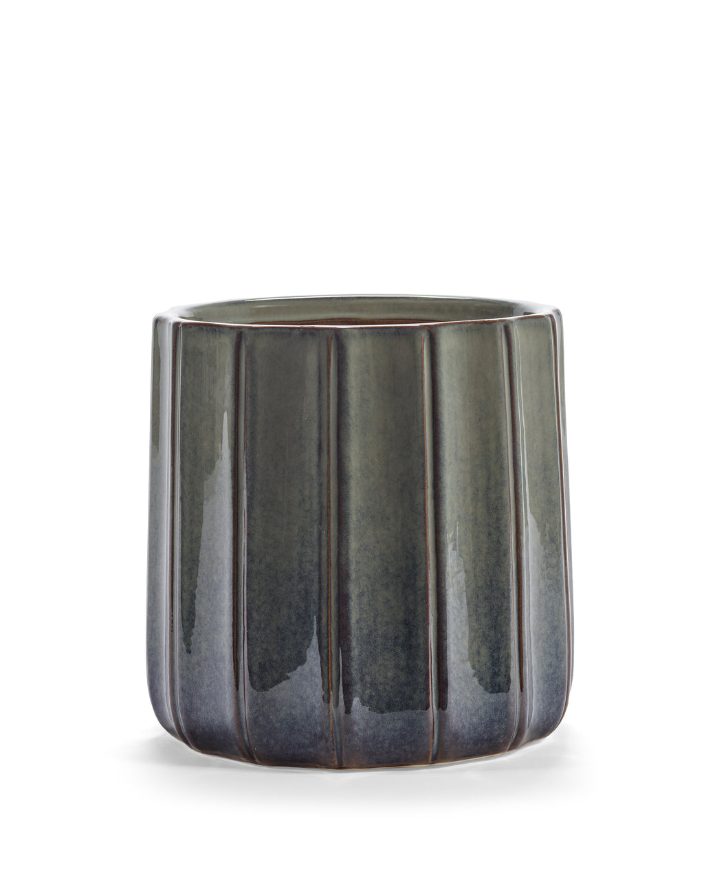 Glazed Shades - Pot De Fleurs - L - Grès - Bleu