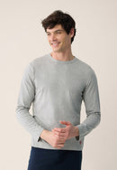 T-Shirt Homme Gris À Manches Longues En Coton - Superbe Gris