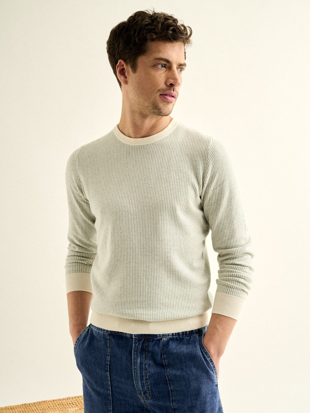 Arman Jumper - White And Atlantic - Men
