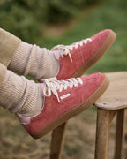 Zapatillas de piel de ante rosas