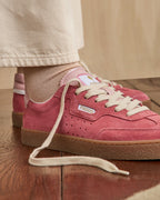 Zapatillas de piel de ante rosas