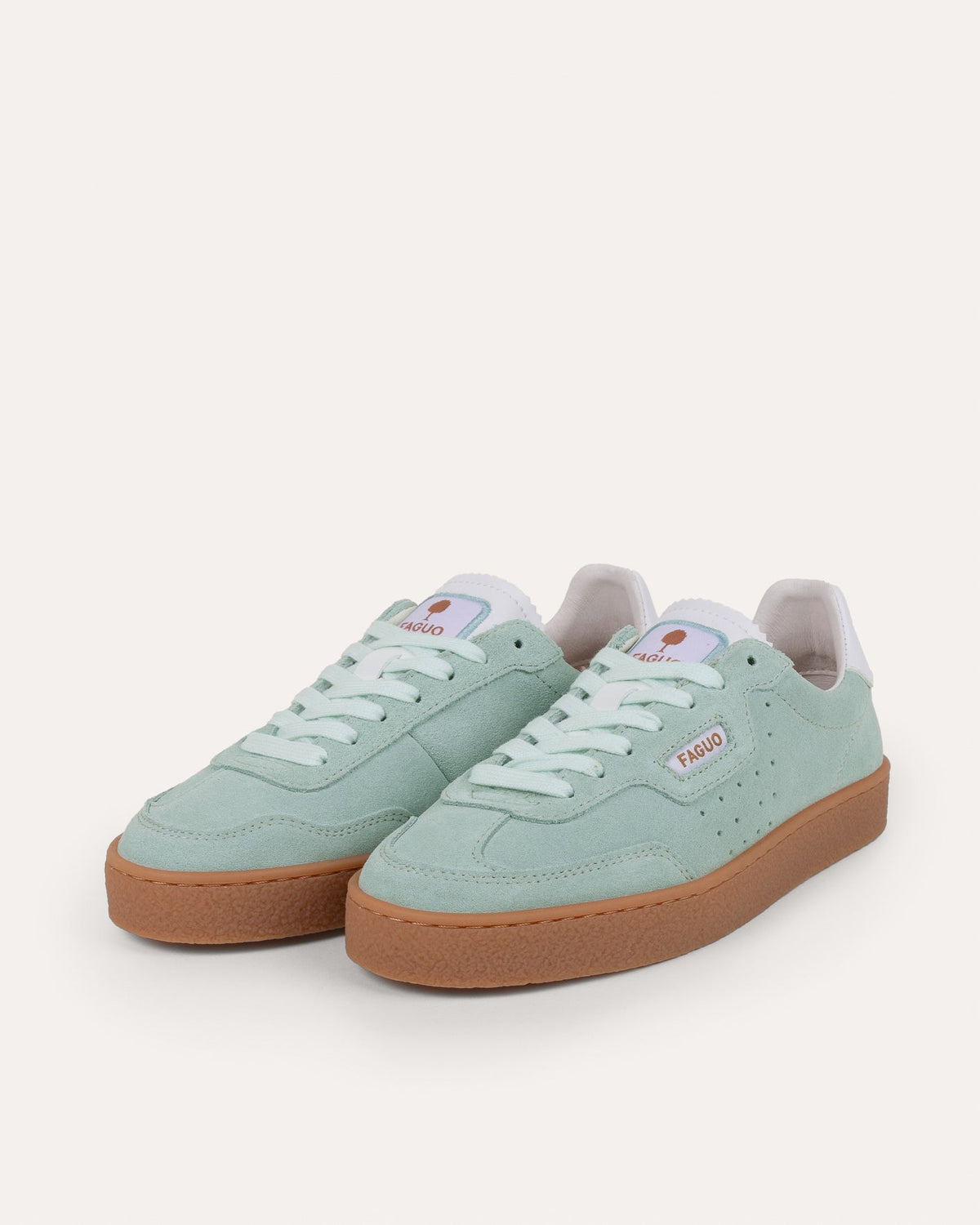 Zapatillas de cuero y ante azul grisáceo