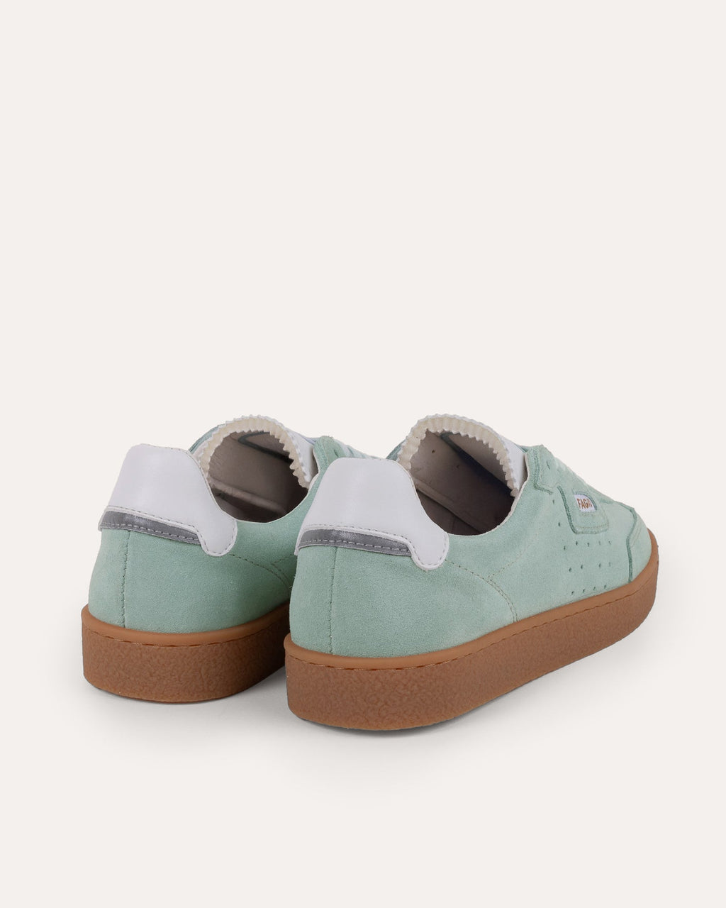 Zapatillas de cuero y ante azul grisáceo