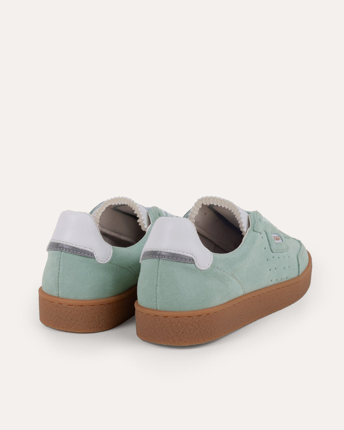 Zapatillas de cuero y ante azul grisáceo
