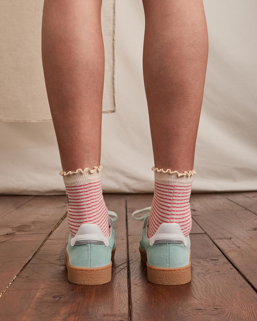 Zapatillas de cuero y ante azul grisáceo