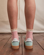 Zapatillas de cuero y ante azul grisáceo