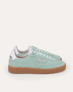 Zapatillas de cuero y ante azul grisáceo