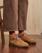 Sneakers alte in pelle cammello