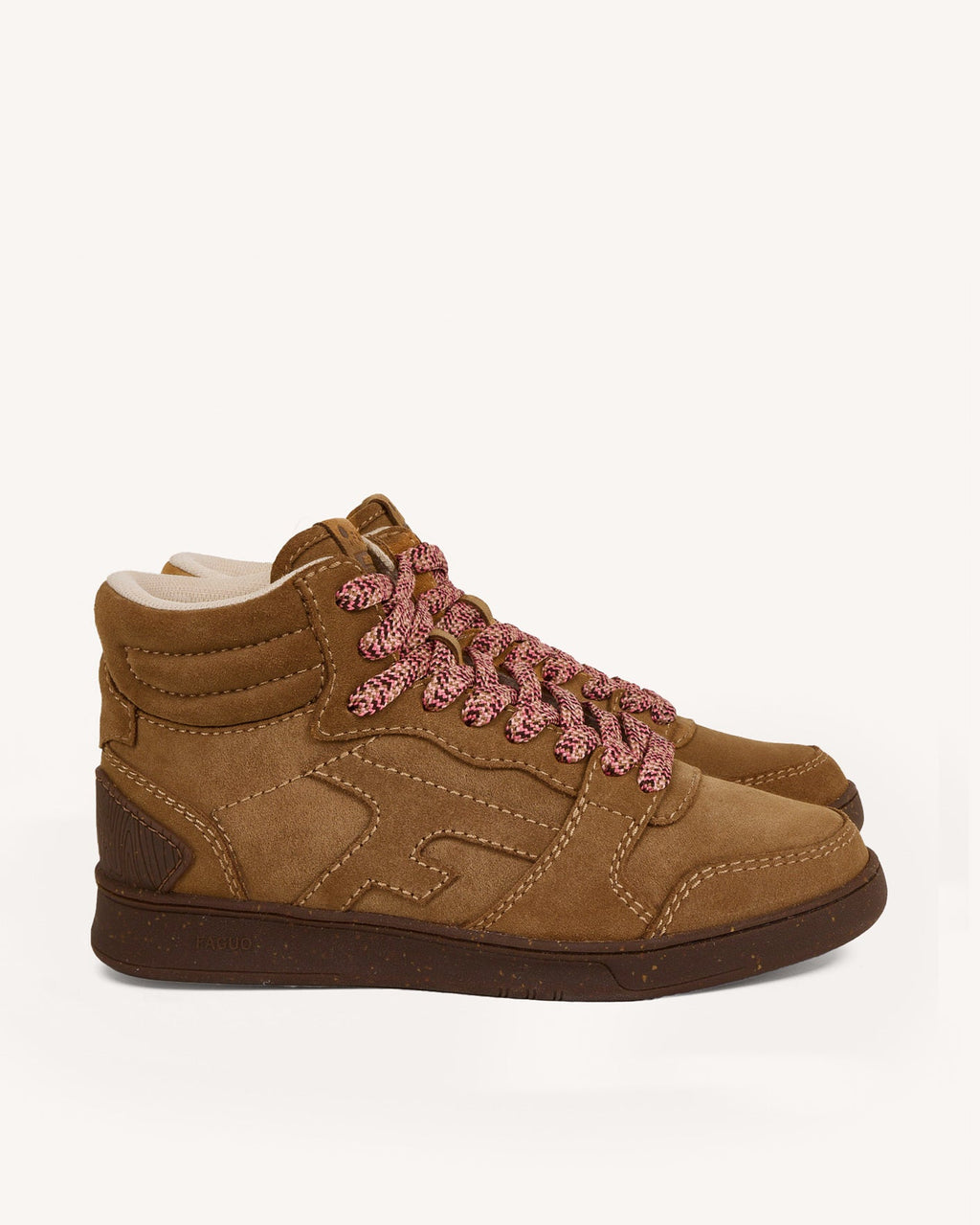 Sneakers alte in pelle cammello
