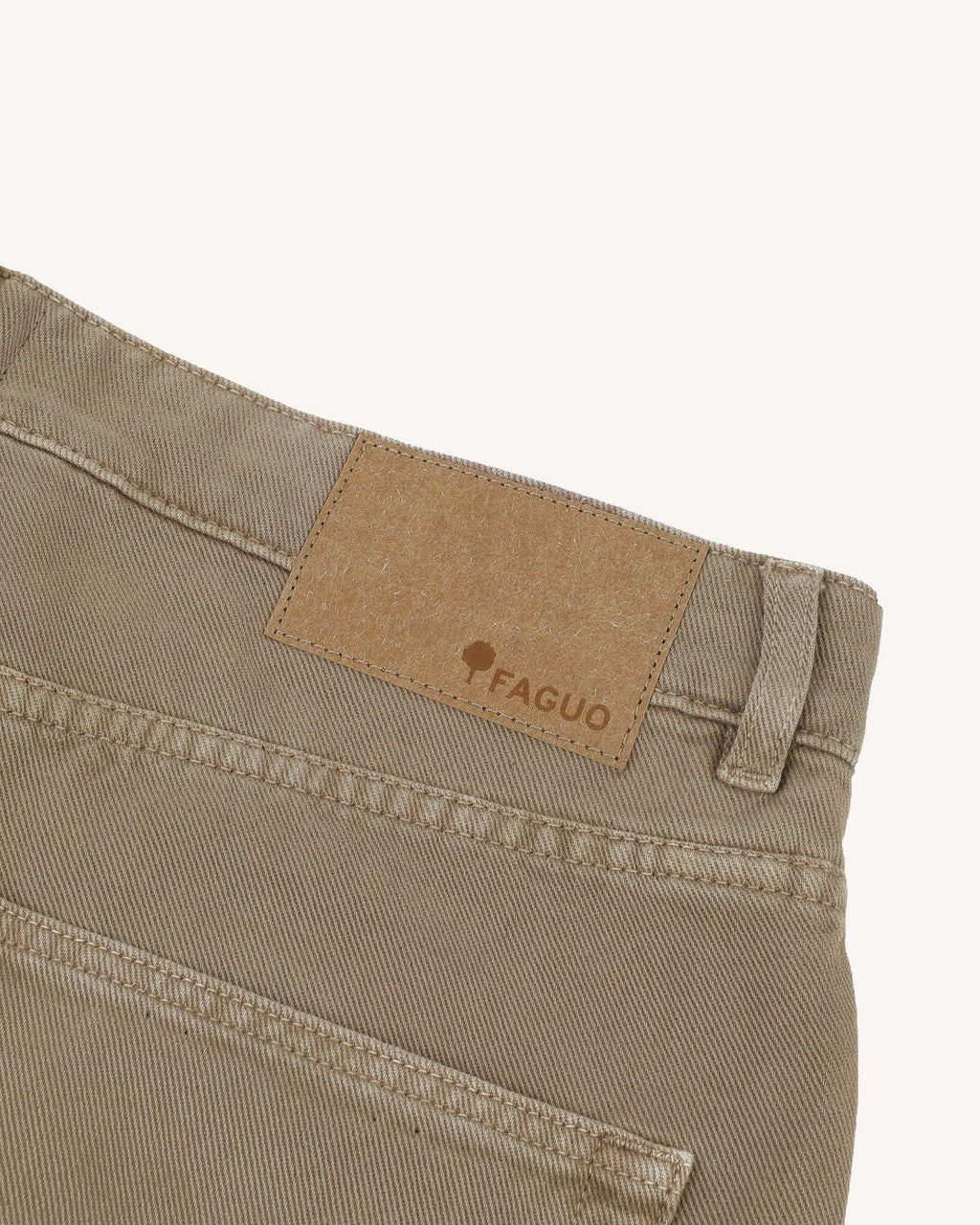 Jeans tapered beige in cotone