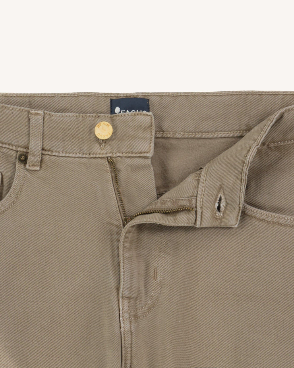 Jeans tapered beige in cotone