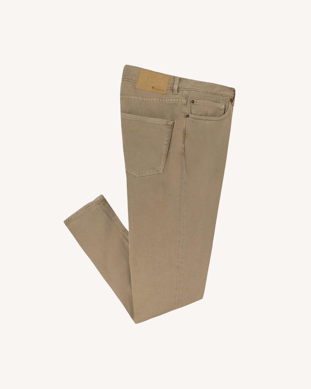 Jeans tapered beige in cotone