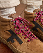 Baskets Montantes Cuir Suède Camel