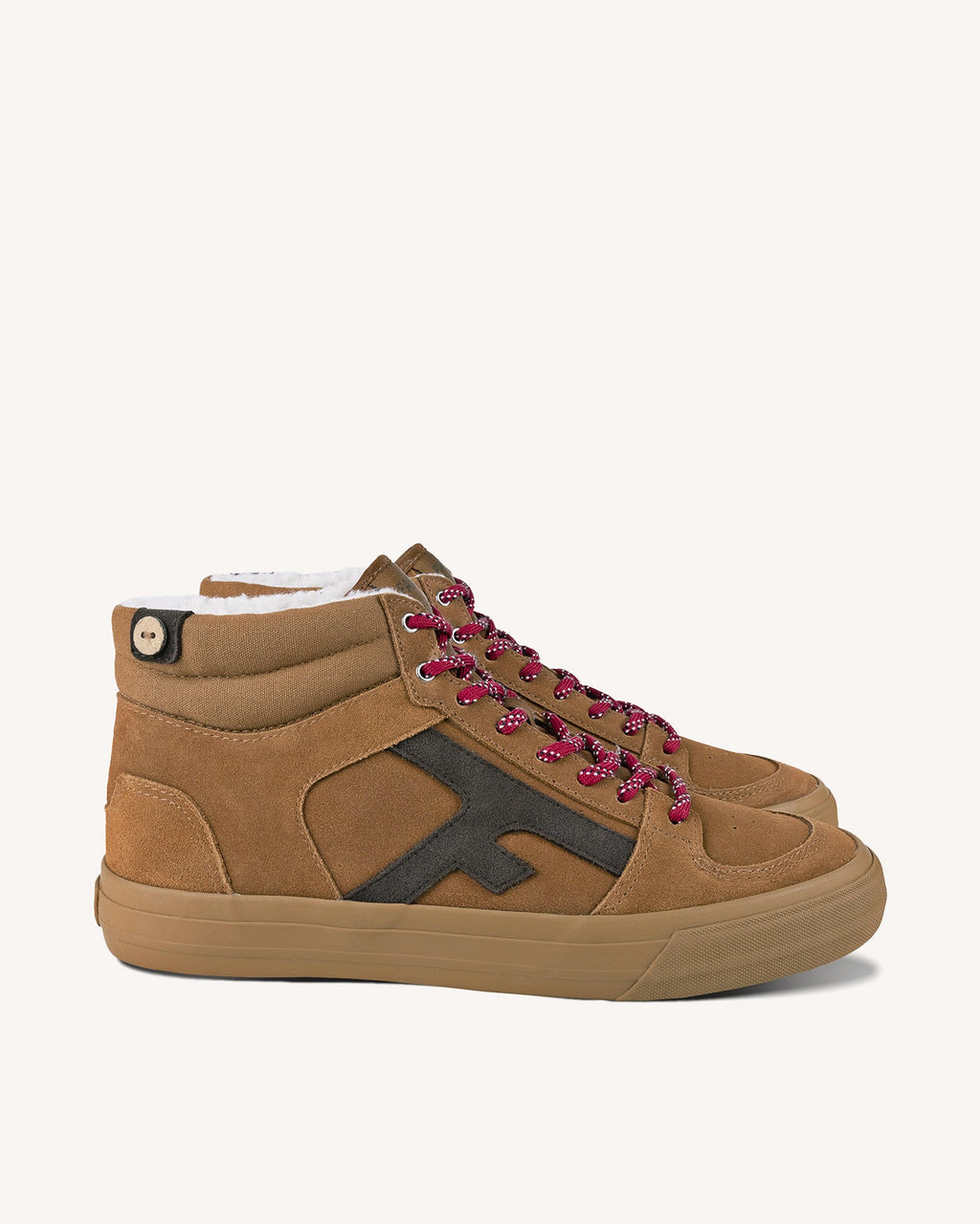 Baskets Montantes Cuir Suède Camel