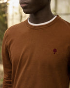 Rust Cotton Long-Sleeve T-Shirt