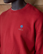 Dark Red Crew-Neck Sweatshirt