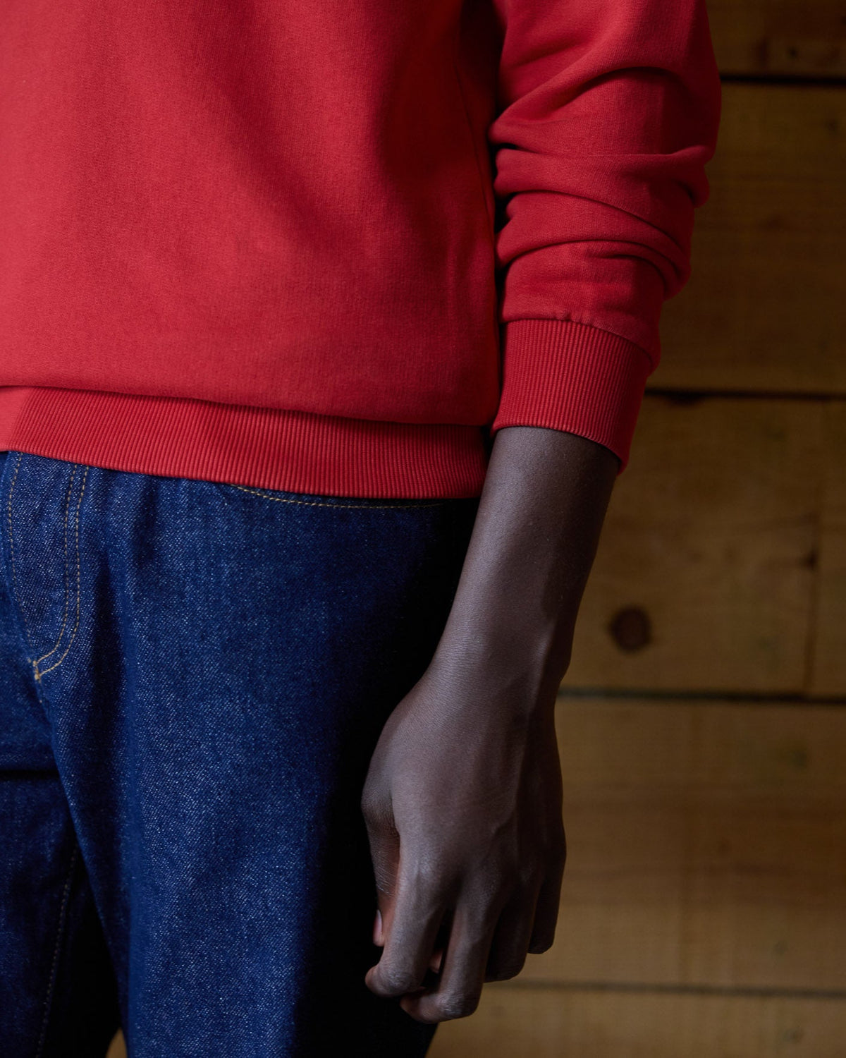 Dark Red Crew-Neck Sweatshirt
