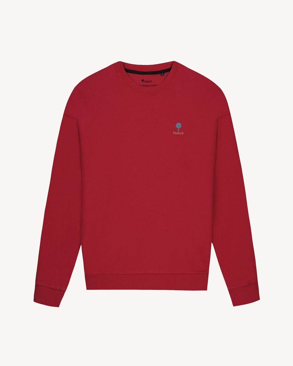Dark Red Crew-Neck Sweatshirt