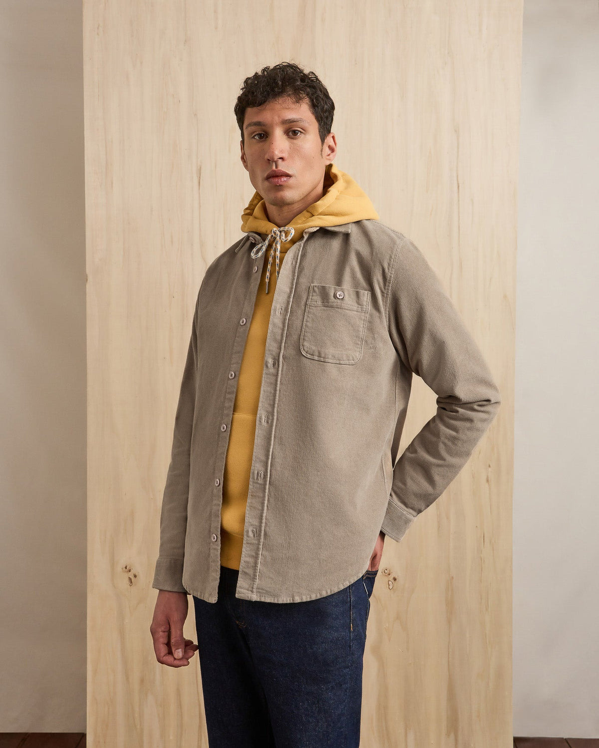 Light Beige Corduroy Shirt