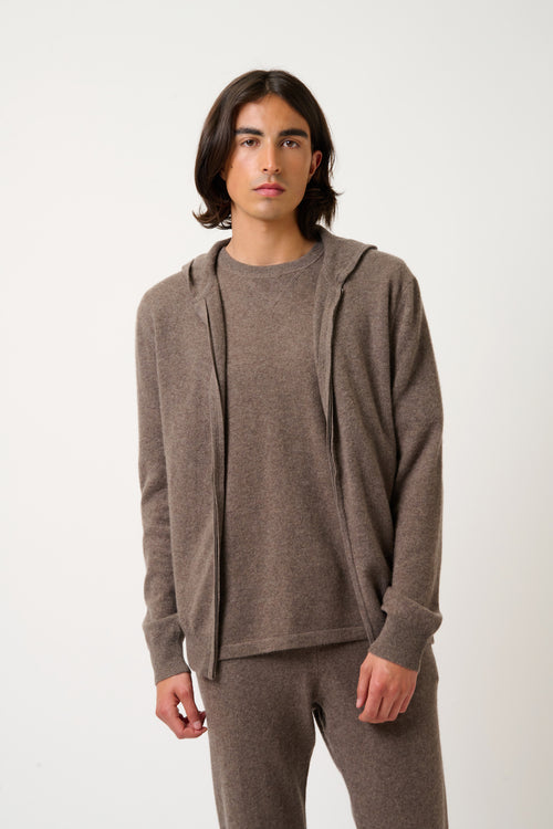 Gilet Zippé Capuche - Neurre - Taupe Chiné