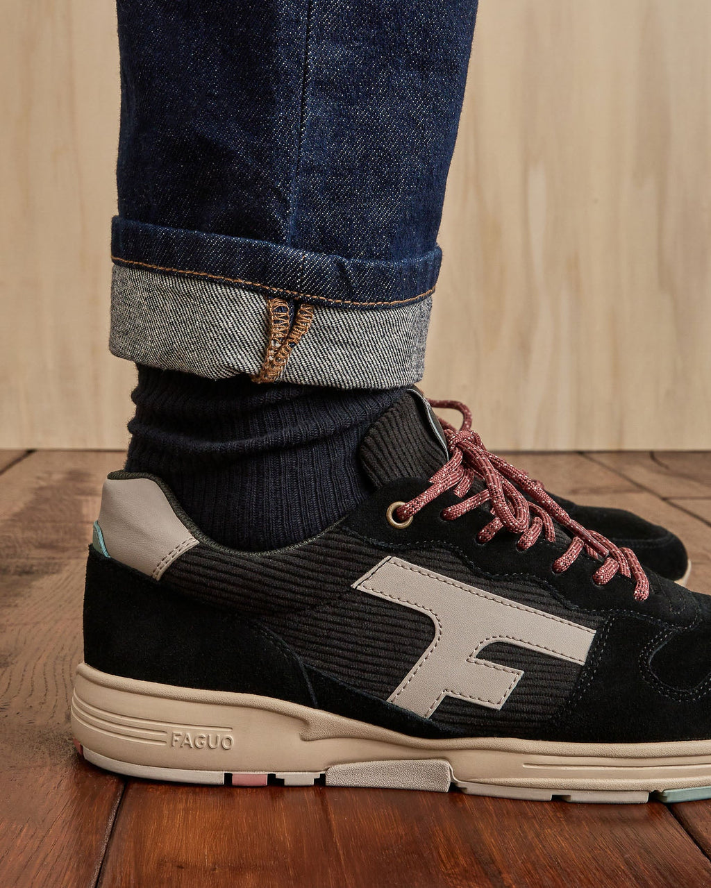 Black Suede Leather Trainers
