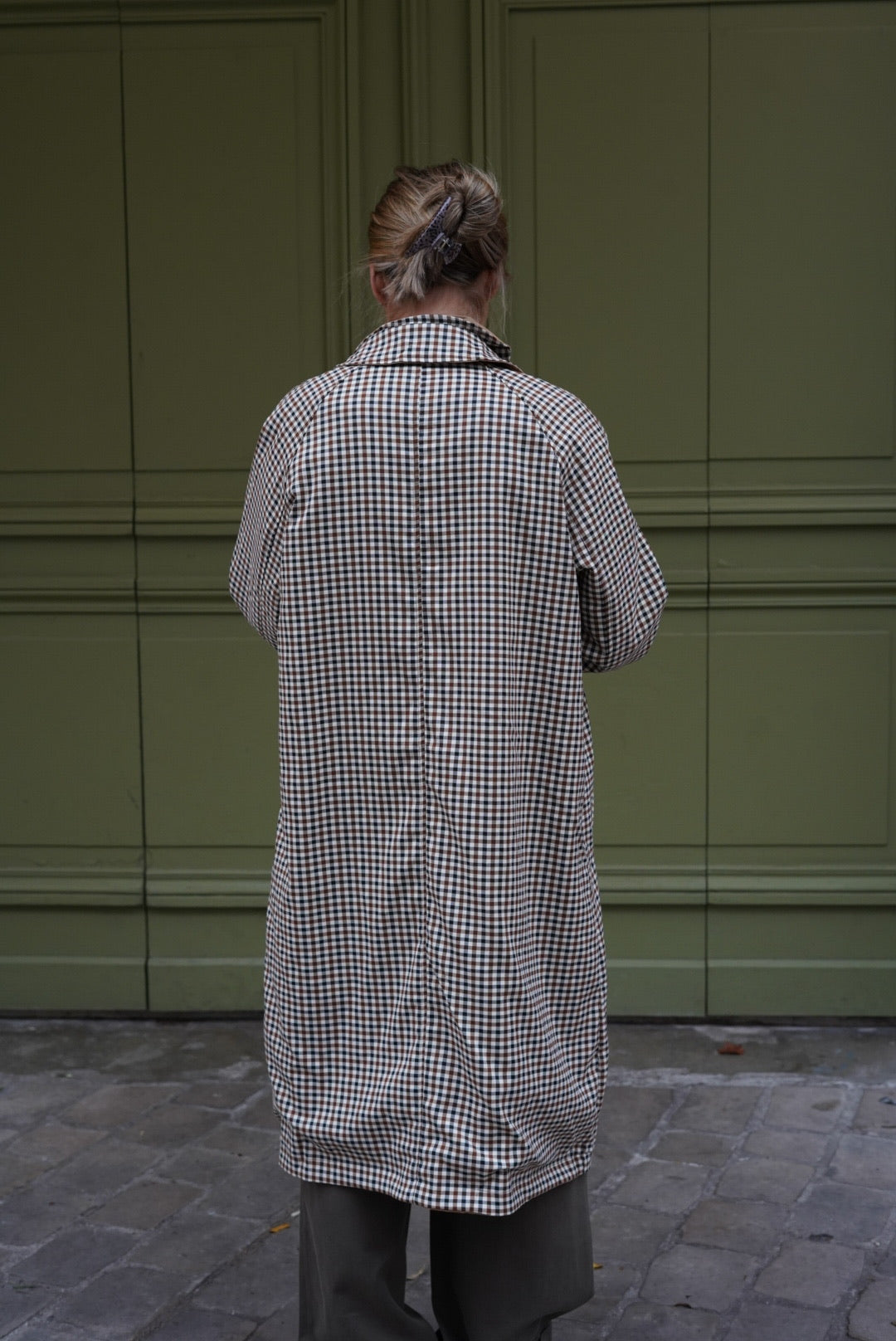 Amaury Reversible Trench Coat Beige/Vichy
