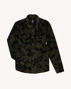 Sobrecamisa de algodón verde oliva y caqui
