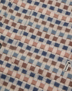 Sovracamicia in cotone beige e cammello