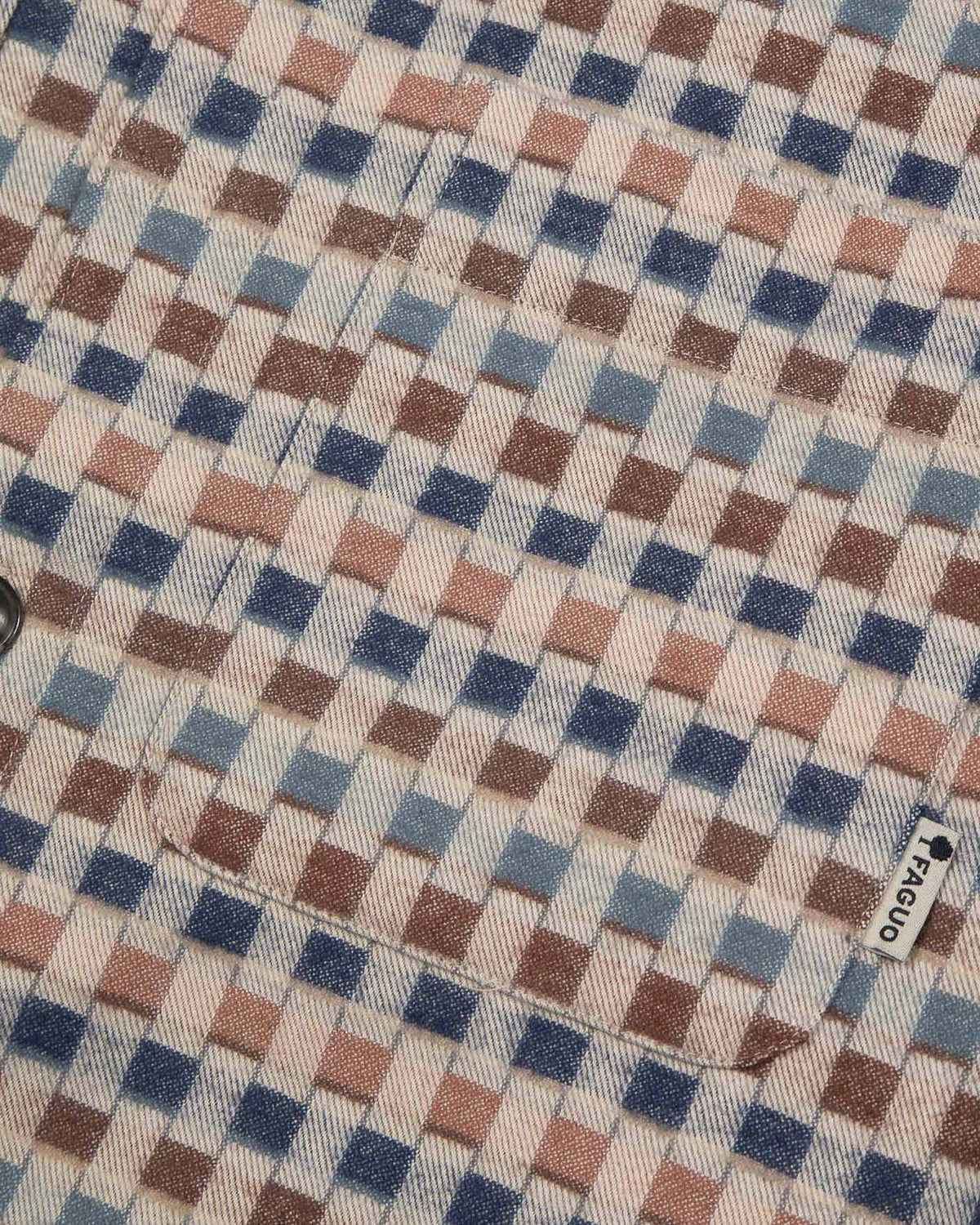 Sovracamicia in cotone beige e cammello