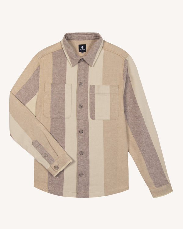 Surchemise Camel Et Terracotta Coton