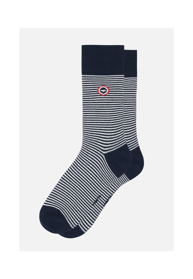 Chaussettes Mi-Hautes Marinière Bleu Marine - Robuste Mariniere Bleu