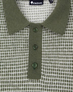 Maglione camionista in lana verde ed écru