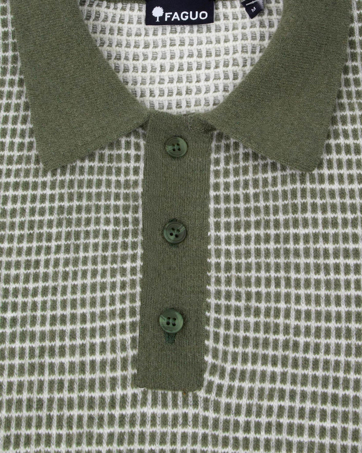 Maglione camionista in lana verde ed écru