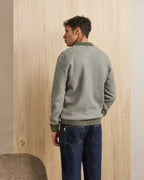 Maglione camionista in lana verde ed écru