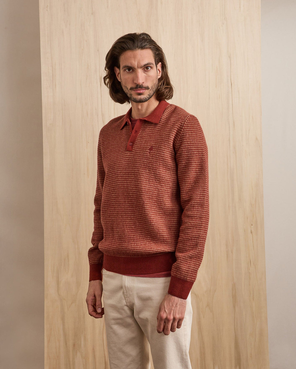 Pull Camionneur En Laine Bordeaux