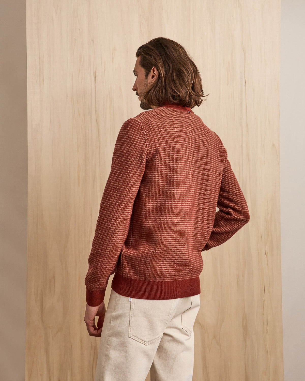 Pull Camionneur En Laine Bordeaux