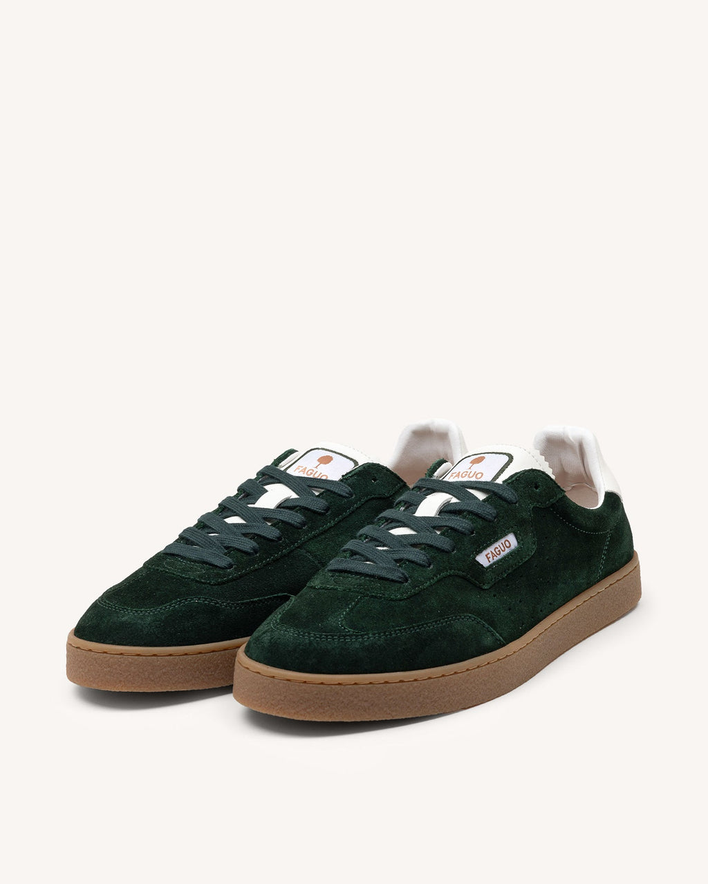 Dark Green Suede Leather Trainers