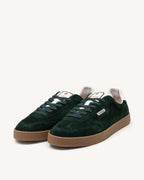 Dark Green Suede Leather Trainers