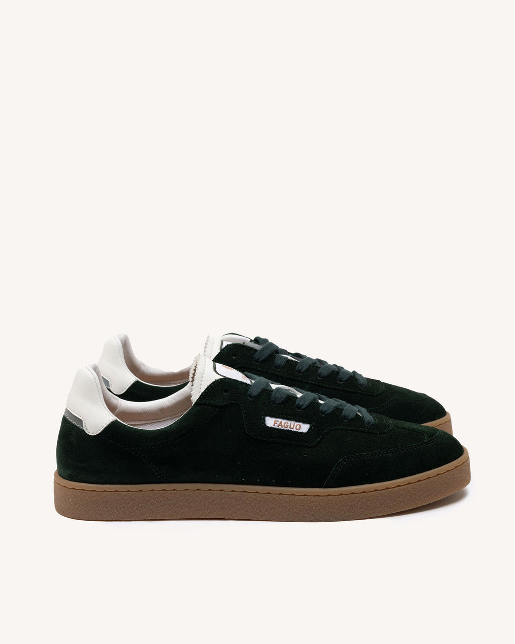 Dark Green Suede Leather Trainers