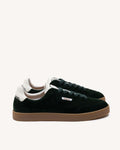 Dark Green Suede Leather Trainers