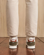 Zapatillas de cuero y ante crema y óxido