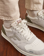 Zapatillas de cuero y ante crema y óxido