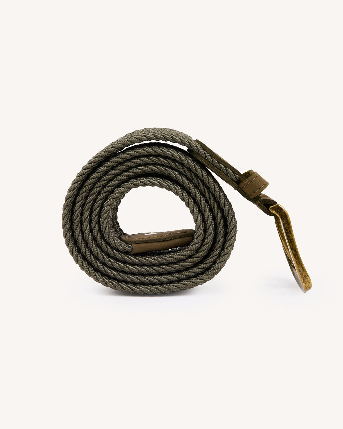 Ceinture Tressée Vert Olive Foncé